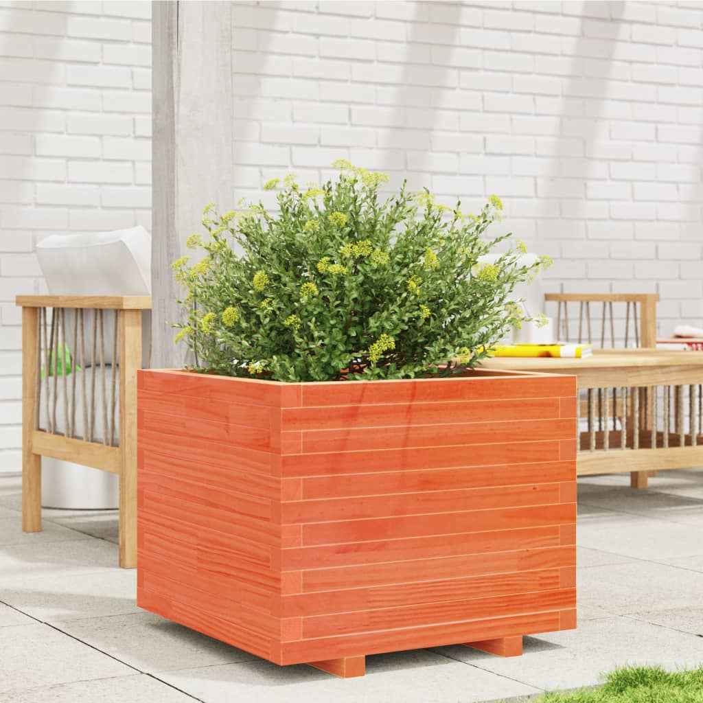 Plantenbak 60X60X49,5 Cm Massief Grenenhout Wasbruin Naturel Geïmpregneerd