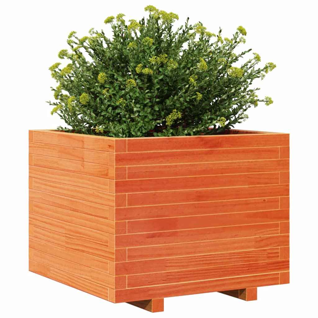 Plantenbak 60X60X49,5 Cm Massief Grenenhout Wasbruin Naturel Geïmpregneerd