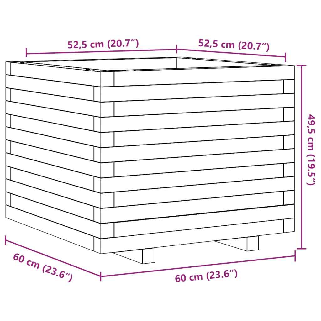 Plantenbak 60X60X49,5 Cm Massief Grenenhout Wasbruin Naturel Geïmpregneerd