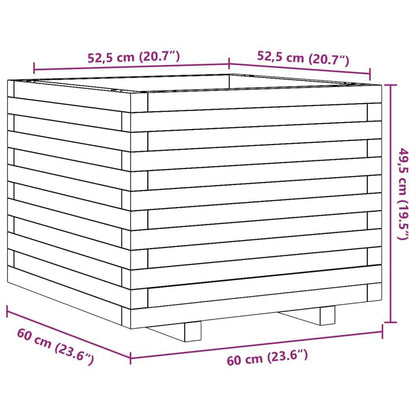 Plantenbak 60X60X49,5 Cm Massief Grenenhout Wasbruin Naturel Geïmpregneerd