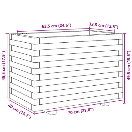 Plantenbak 70X40X49,5 Cm Geïmpregneerd Grenenhout