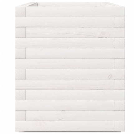 Plantenbak 90X40X49,5 Cm Massief Grenenhout Wit