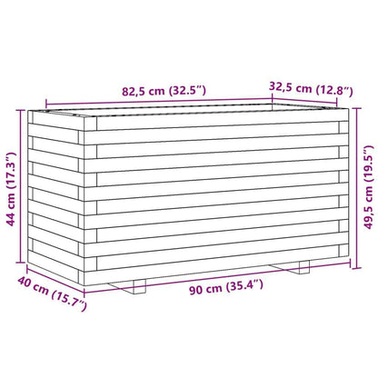 Plantenbak 90X40X49,5 Cm Massief Grenenhout Wasbruin Naturel Geïmpregneerd