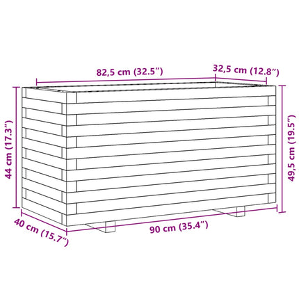 Plantenbak 90X40X49,5 Cm Geïmpregneerd Grenenhout Zwart