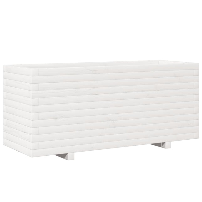 Plantenbak 110X40X49,5 Cm Massief Grenenhout Wit Wit