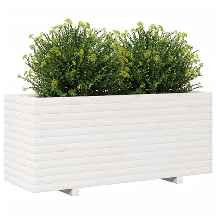 Plantenbak 110X40X49,5 Cm Massief Grenenhout Wit Wit