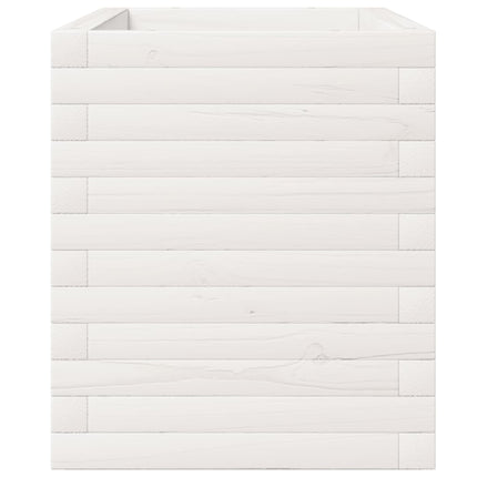 Plantenbak 110X40X49,5 Cm Massief Grenenhout Wit Wit