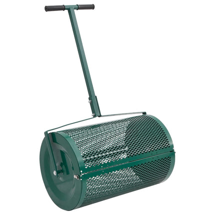 Compoststrooier 75L Ø40X60 Cm Staal Groen Acaciahout (Naturel)