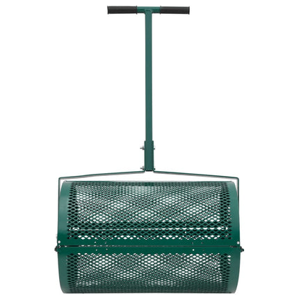 Compoststrooier 75L Ø40X60 Cm Staal Groen Acaciahout (Naturel)