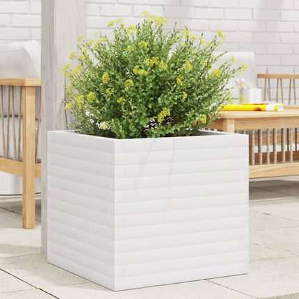 Plantenbak 70X40X72,5 Cm Massief Grenenhout Wit