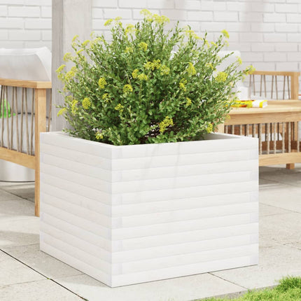Plantenbak 70X40X72,5 Cm Massief Grenenhout Wit