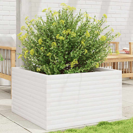 Plantenbak 70X40X72,5 Cm Massief Grenenhout Wit