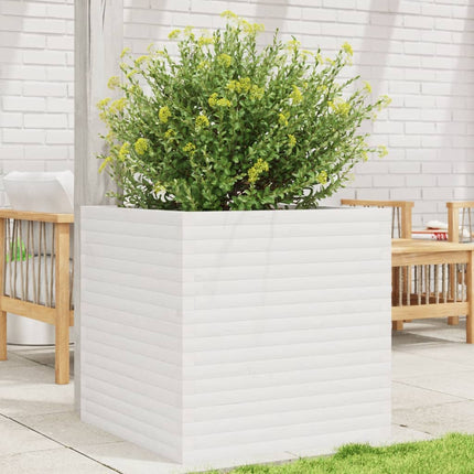 Plantenbak 70X40X72,5 Cm Massief Grenenhout Wit