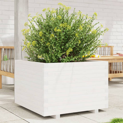 Plantenbak 70X40X72,5 Cm Massief Grenenhout Wit