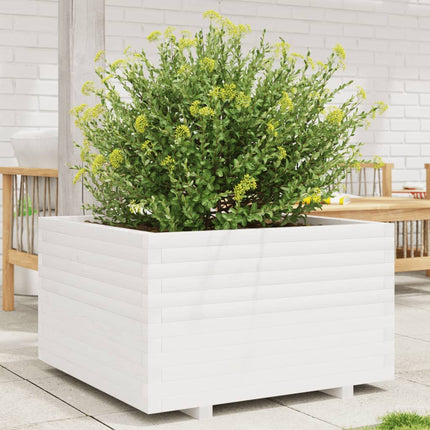 Plantenbak 70X40X72,5 Cm Massief Grenenhout Wit
