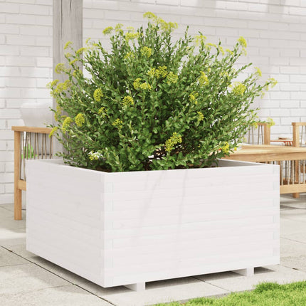 Plantenbak 70X40X72,5 Cm Massief Grenenhout Wit