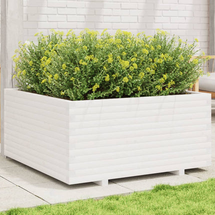 Plantenbak 70X40X72,5 Cm Massief Grenenhout Wit