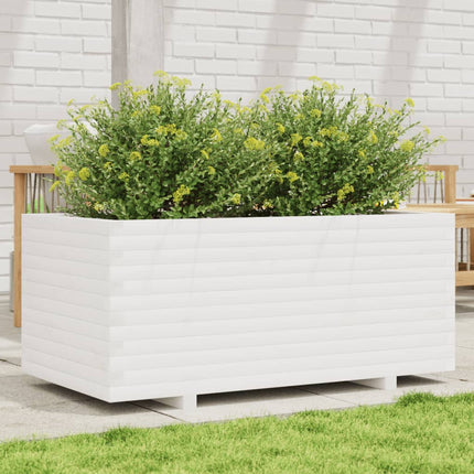 Plantenbak 70X40X72,5 Cm Massief Grenenhout Wit