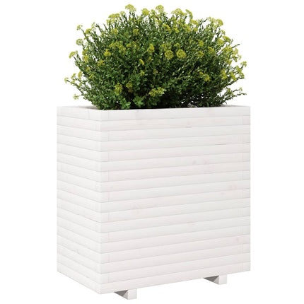 Plantenbak 70X40X72,5 Cm Massief Grenenhout Wit