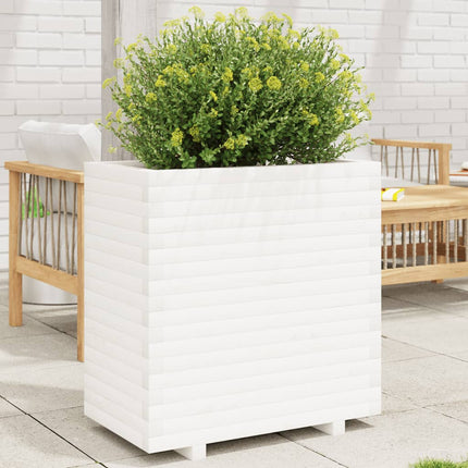 Plantenbak 70X40X72,5 Cm Massief Grenenhout Wit