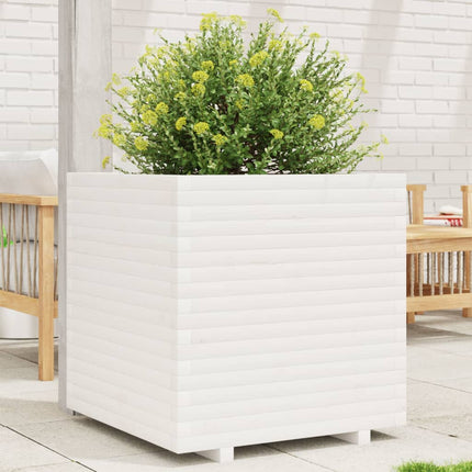 Plantenbak 70X40X72,5 Cm Massief Grenenhout Wit