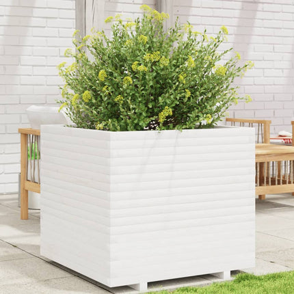 Plantenbak 70X40X72,5 Cm Massief Grenenhout Wit