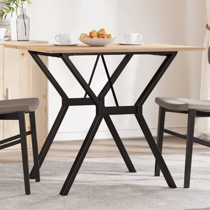 Salontafel 80X80X45,5 Cm Grenenhout En Staal Zwart