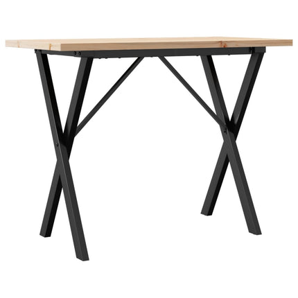 Eettafel 100X50X75,5 Cm Massief Grenenhout En Staal