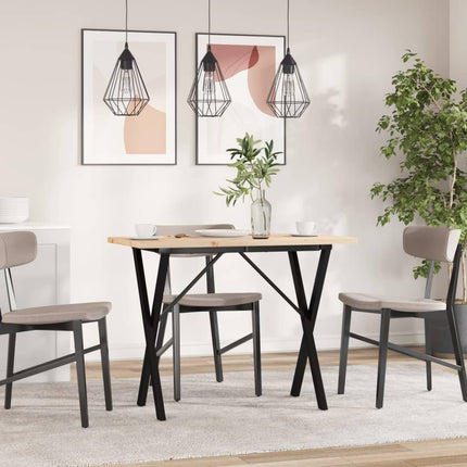 Eettafel 100X50X75,5 Cm Massief Grenenhout En Staal