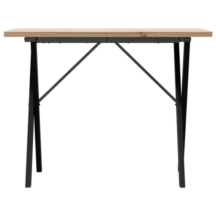 Eettafel 100X50X75,5 Cm Massief Grenenhout En Staal