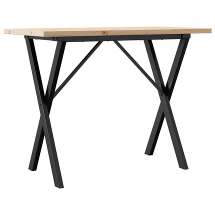 Eettafel 100X50X75,5 Cm Massief Grenenhout En Staal