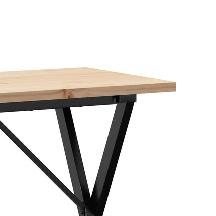 Eettafel 100X50X75,5 Cm Massief Grenenhout En Staal