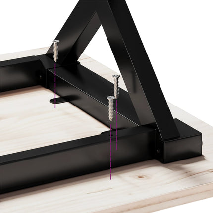 Eettafel 100X50X75,5 Cm Massief Grenenhout En Staal