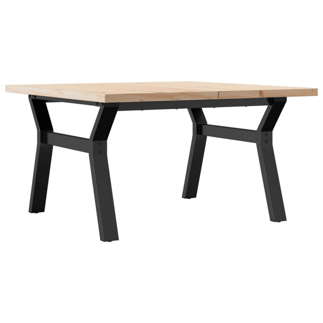 Salontafel 80X80X45,5 Cm Grenenhout En Staal Zwart