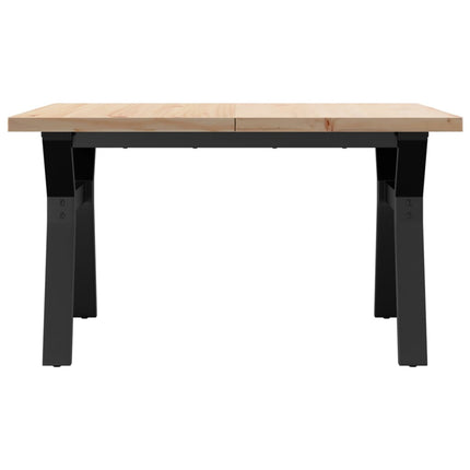 Salontafel 80X80X45,5 Cm Grenenhout En Staal Zwart