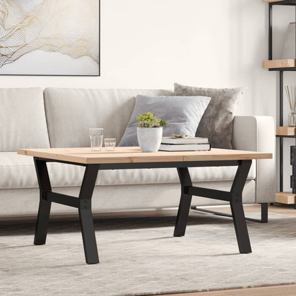 Salontafel 80X80X45,5 Cm Grenenhout En Staal Zwart