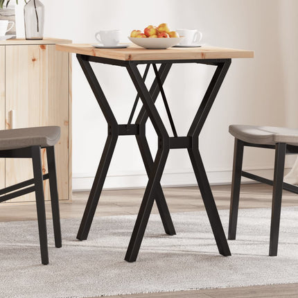 Salontafel 80X80X45,5 Cm Grenenhout En Staal Zwart