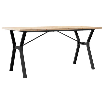 Eettafel 160X80X75,5 Cm Massief Grenenhout En Staal