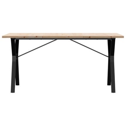 Eettafel 160X80X75,5 Cm Massief Grenenhout En Staal