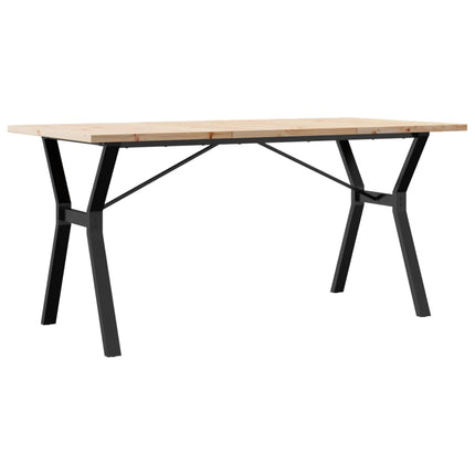 Eettafel 160X80X75,5 Cm Massief Grenenhout En Staal