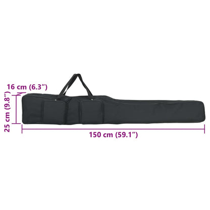 Hengeltas 150 cm oxford stof zwart