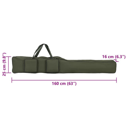 Hengeltas 160 cm oxford stof donkergroen
