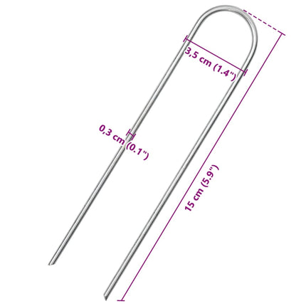 Grondharingen U-Vormig 15X3,5 Cm Gegalvaniseerd Staal