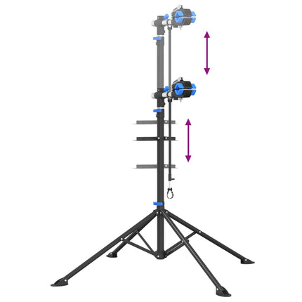 Fietsreparatiestandaard Inklapbaar 108-188 Cm Blauw Staal