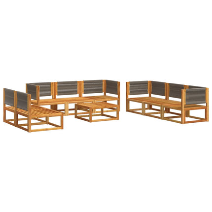 9-Delige Tuinbankset Met Kussens Acaciahout & Touw