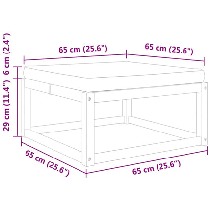 Tuinvoetenbank Met Kussen 65X65X29 Massief Acaciahout