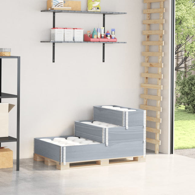 Verhoogde Plantenbak 3-Laags 120X80 Cm Massief Grenenhout