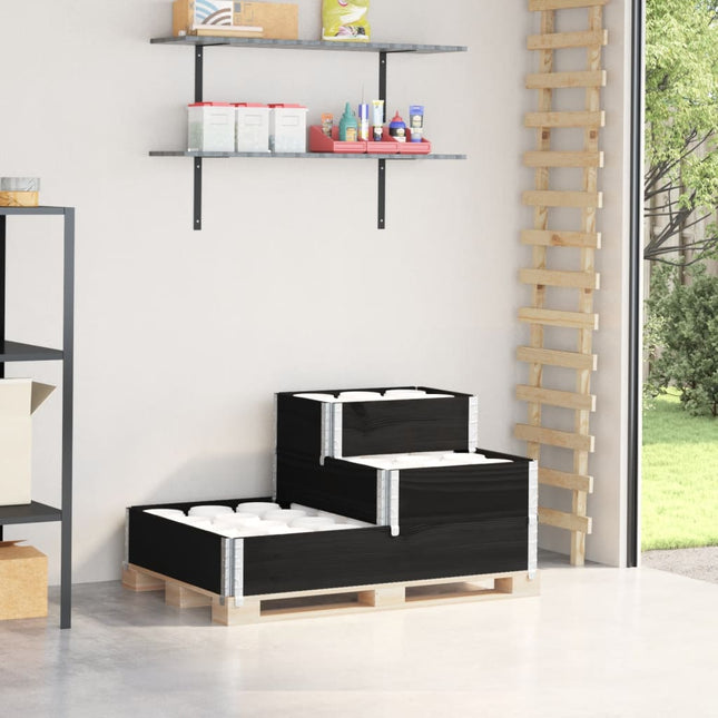 Verhoogde Plantenbak 3-Laags 120X80 Cm Massief Grenenhout