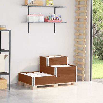Verhoogde Plantenbak 3-Laags 120X80 Cm Massief Grenenhout