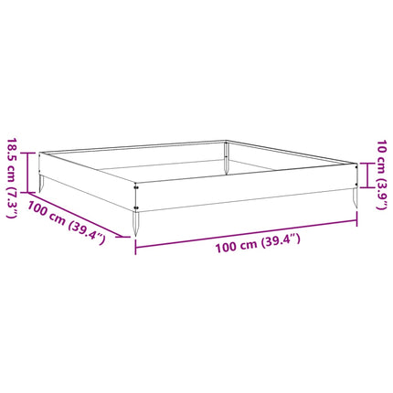 Plantenbak Verhoogd 100X100X18,5 Cm Staal Wit